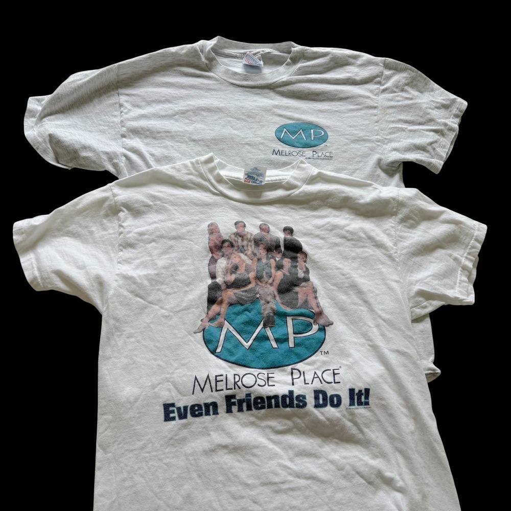Bundle Lot 2 Vintage 1994 Melrose Place T-Shirt Set 90s TV Promo Large 2 Pack